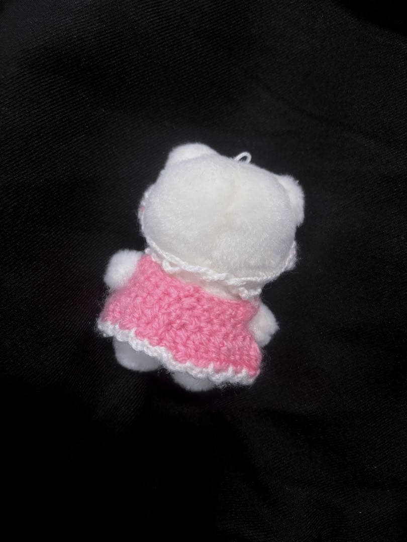 ぬい服 10cm ピンク ヘッドドレス ワンピース skzoo 推し 韓国 毛糸