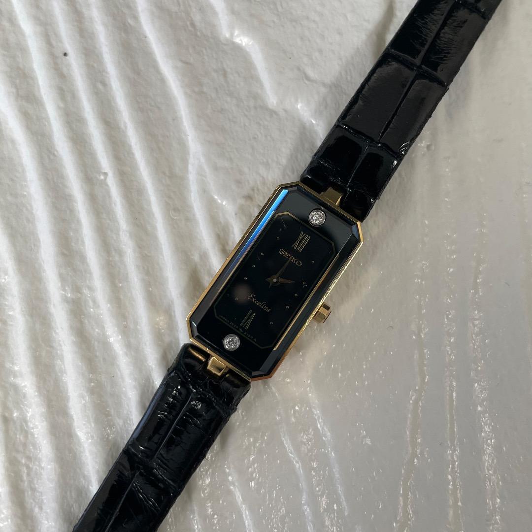 ✨稼働品・希少✨SEIKO エクセリーヌ 2E20 ブラック ダイヤ