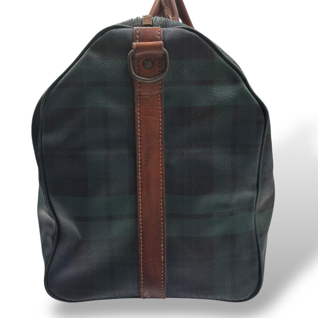 【ヴィンテージ】ポロラルフローレン　ボストンバッグ　トラベル　チェック柄　PVC