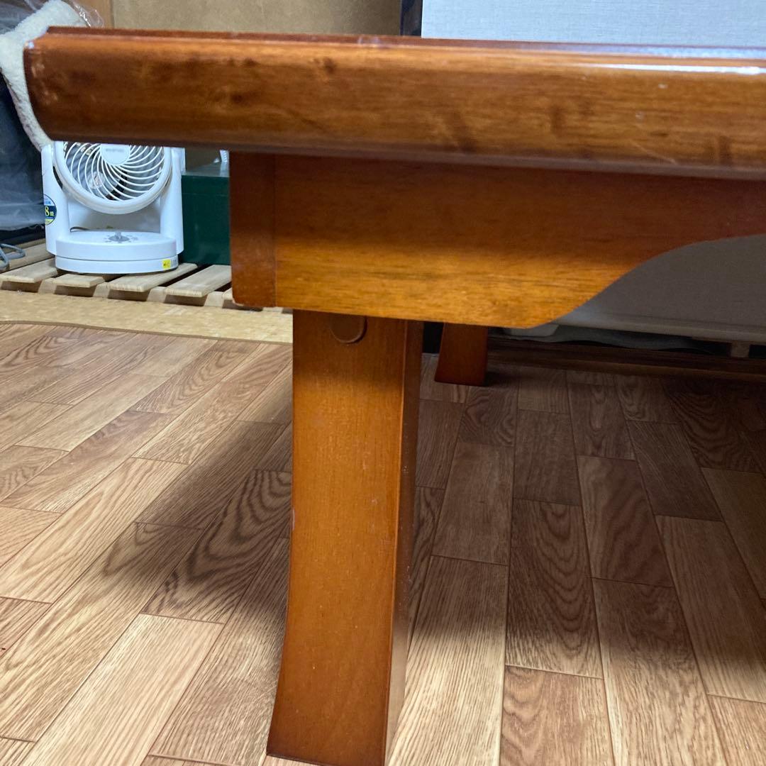 木製ブラウン長方形座卓　折り畳み