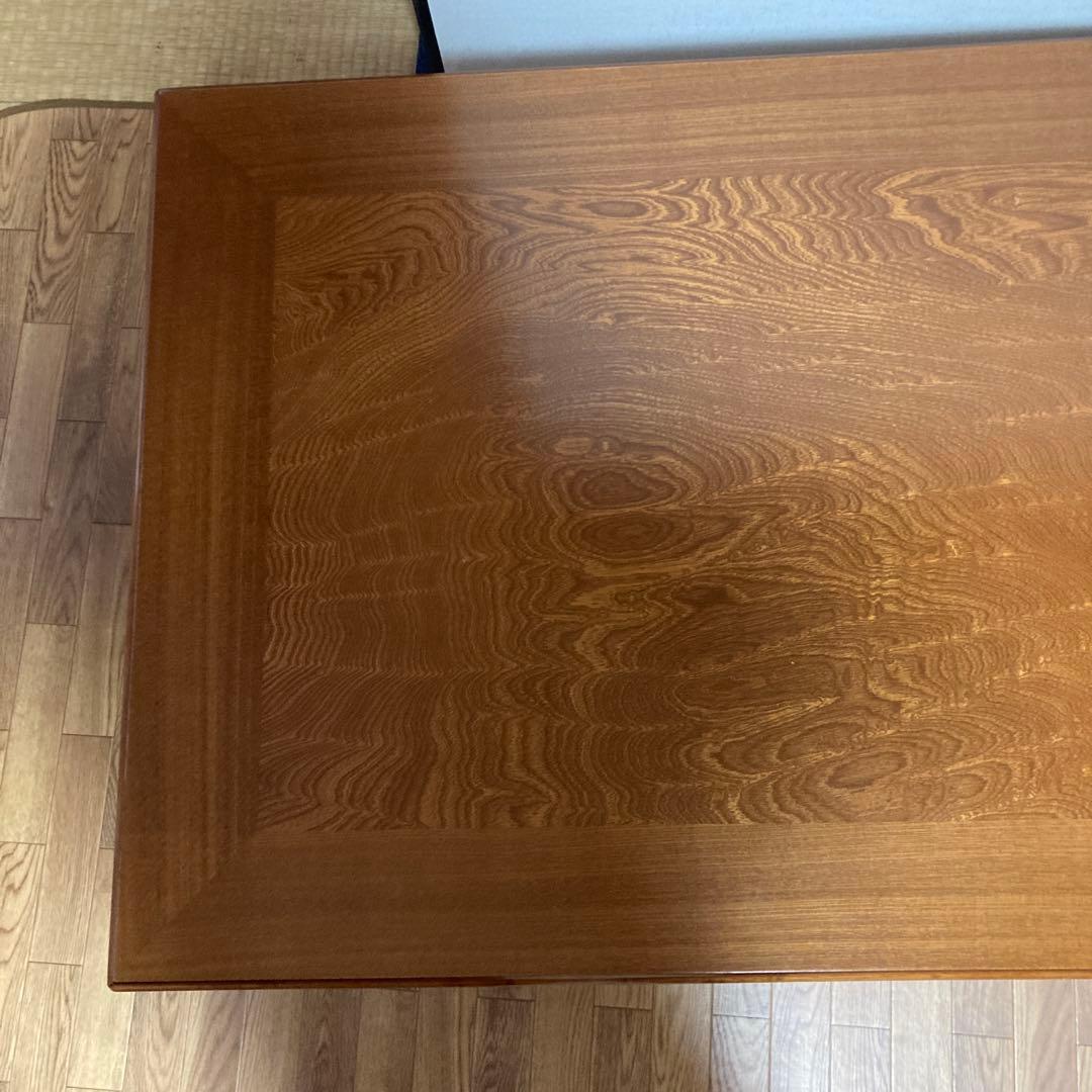 木製ブラウン長方形座卓　折り畳み