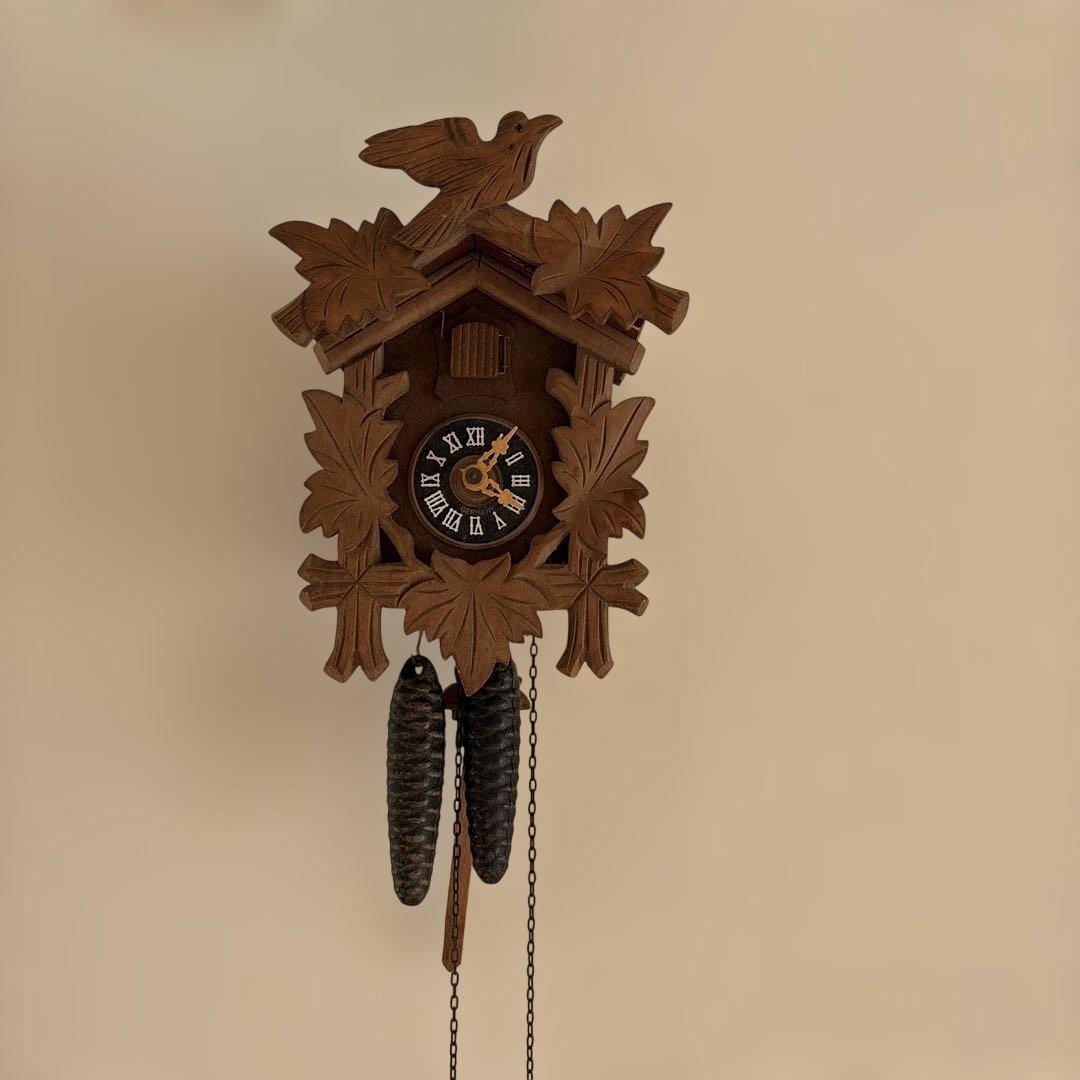 【希少！】アンティーク　分銅式 木製 鳩時計　ドイツ製