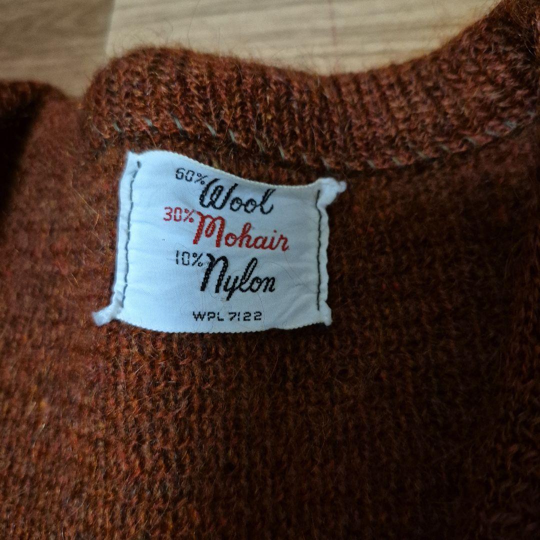 モヘアカーディガン オレンジミックス 60s オリジナル 検 タウンクラフト