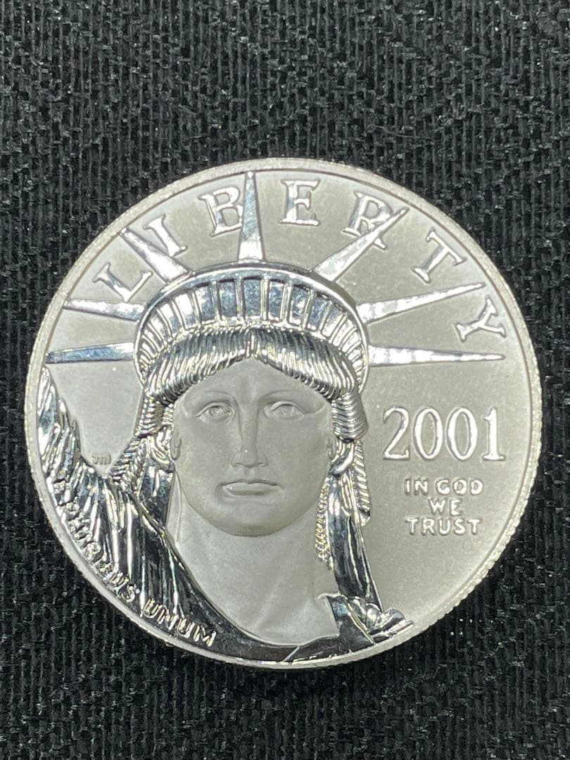 2001年　アメリカ 純プラチナ 自由の女神像 リバティ イーグル　