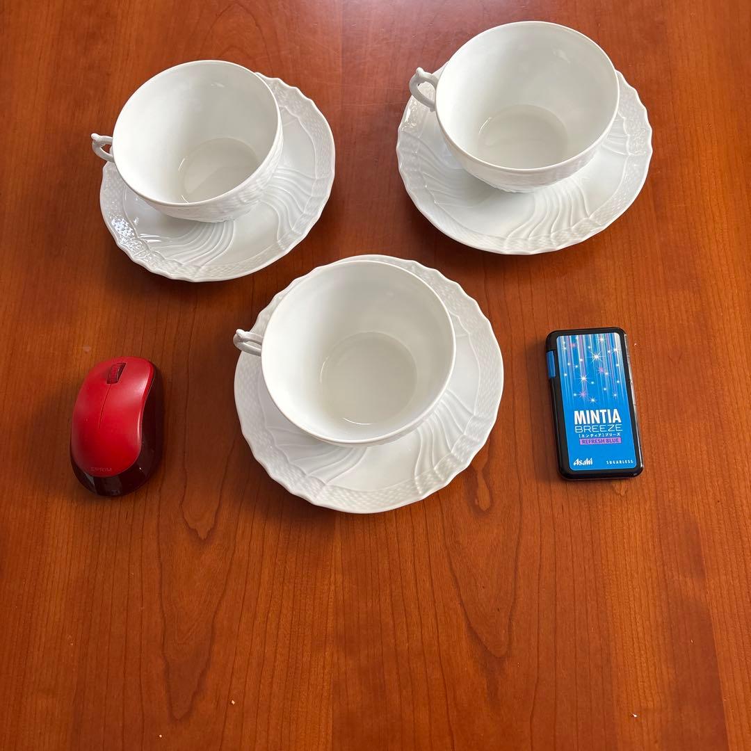 リチャード・ジノリ 波模様 ソーサー&カップ 3個セット