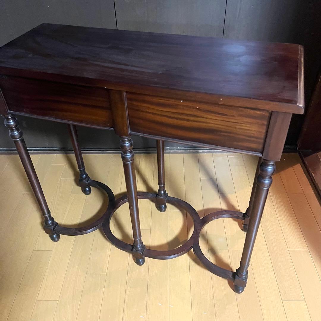 アンティーク家具調 コンソールテーブル アンティーク 飾り台 引出し付 英国家具