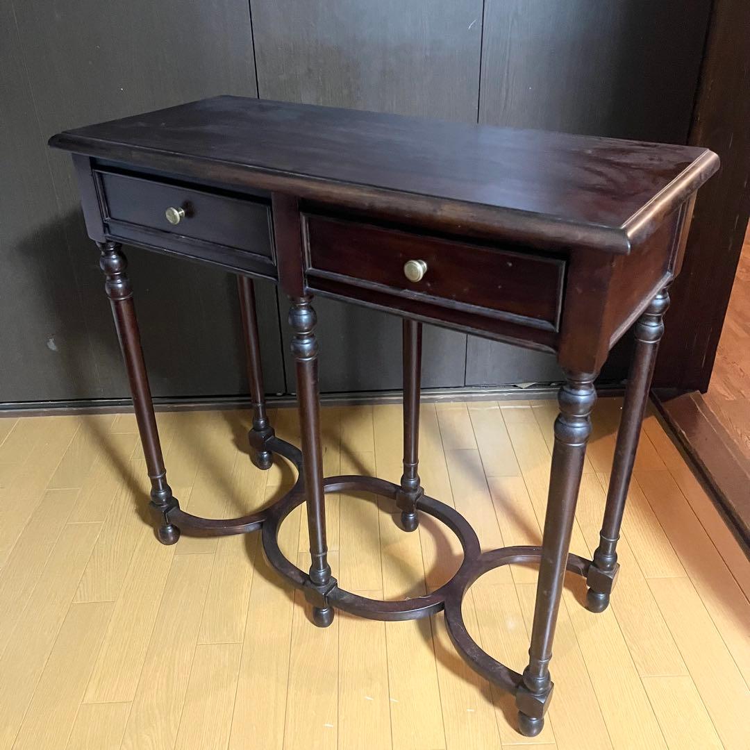 アンティーク家具調 コンソールテーブル アンティーク 飾り台 引出し付 英国家具