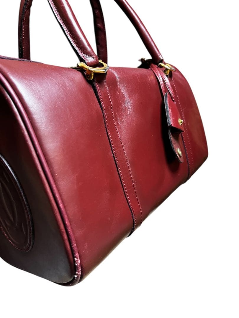 CARTIER カルティエ マストライン ボストンバッグ バーガンディ 2C