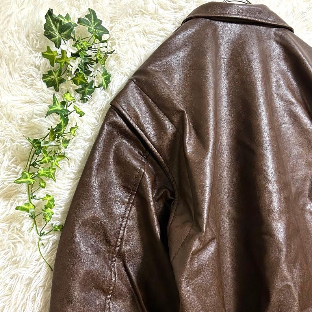 【新品未使用】Ungrid フェイクレザーブルゾン ブラウン F