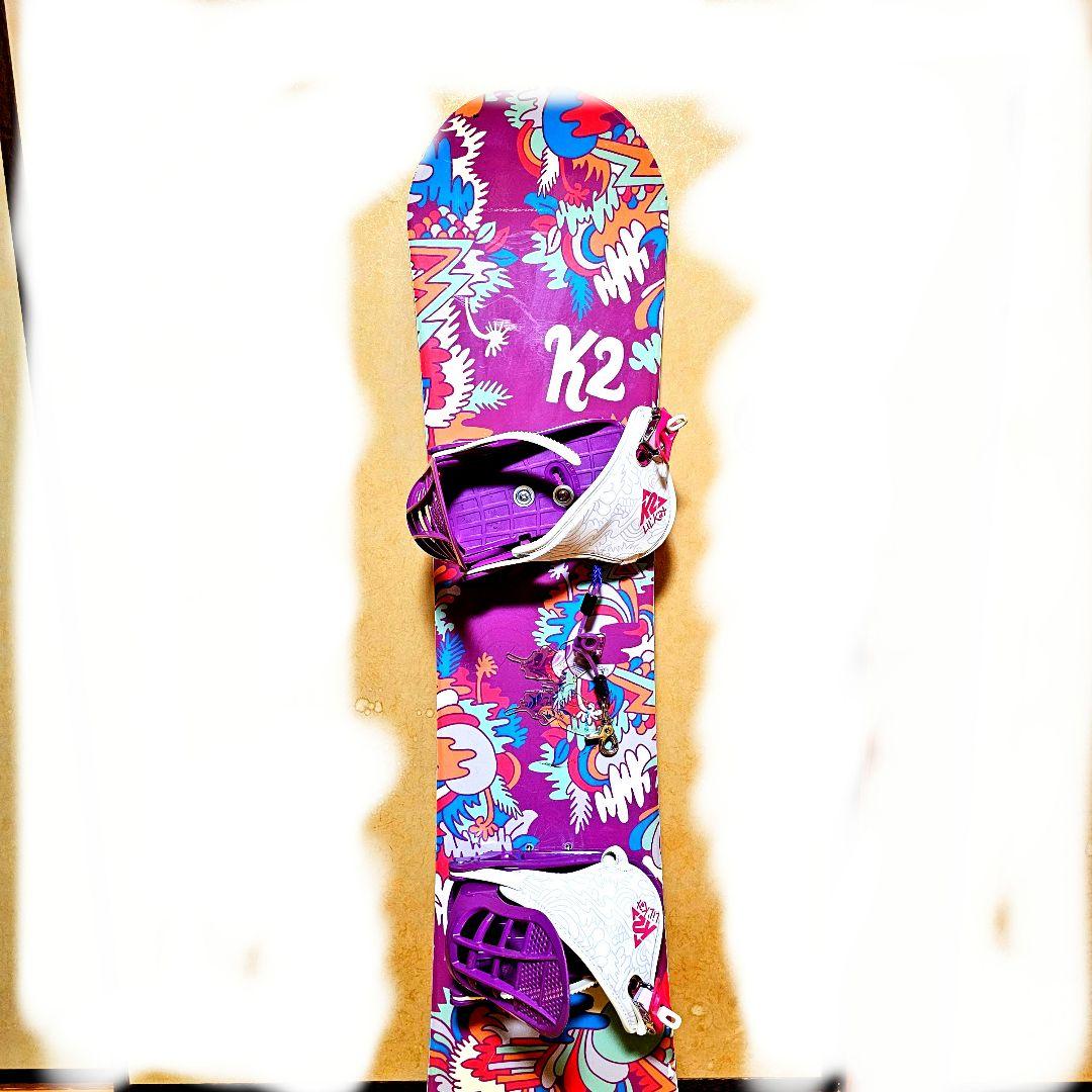 K2 スノーボードビンディング パープル/マルチカラー、ブーツ3点セット
