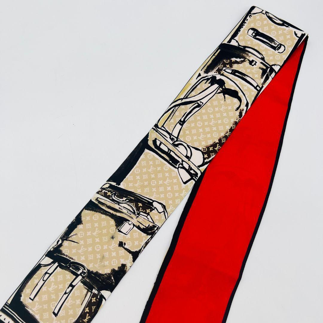 ルイヴィトン M73964　タグなし　バンドー スカーフ レッド　シルク