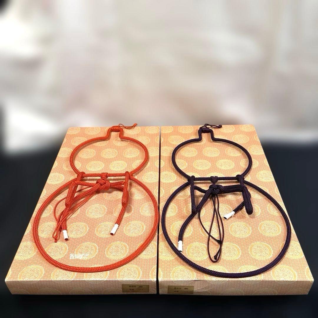 瓢扇掛 朱 紫 油運 ツノ お茶道具 2つセット 扇子かけ 壁掛け