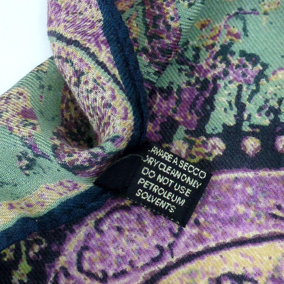 エトロ 大判 スカーフ ショール 50%ウール 50%シルク イタリア製etro