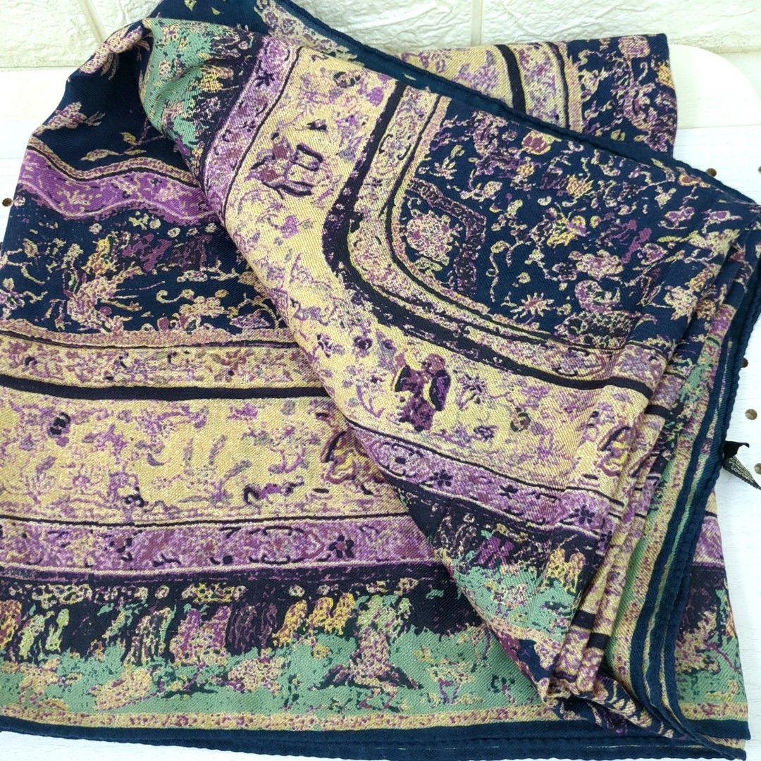 エトロ 大判 スカーフ ショール 50%ウール 50%シルク イタリア製etro