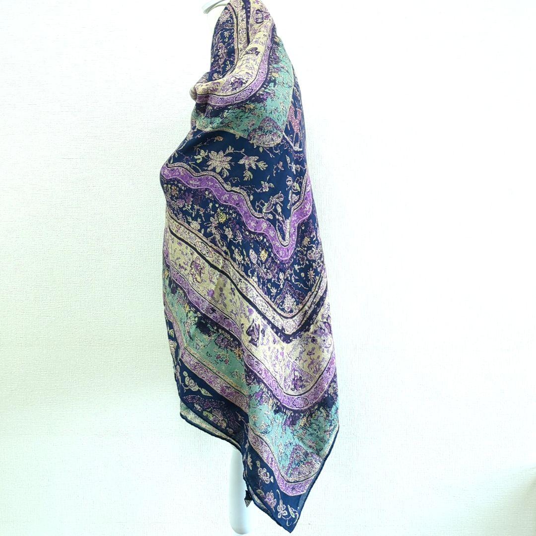 エトロ 大判 スカーフ ショール 50%ウール 50%シルク イタリア製etro