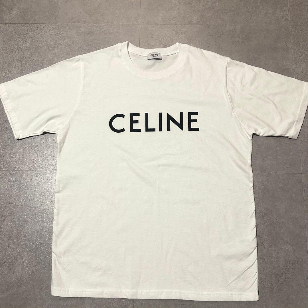 CELINE ホワイト ロゴTシャツ