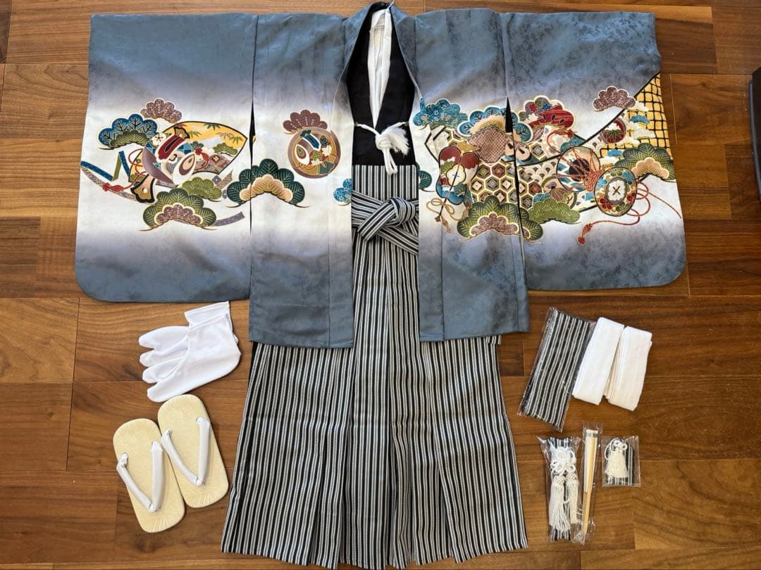 七五三　男の子　5歳　羽織袴セット　鷹太鼓