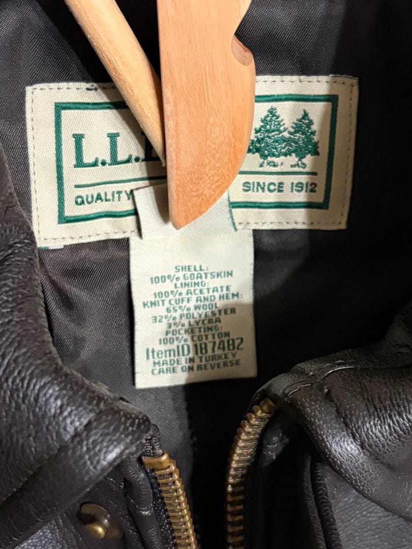 【美品】L.L.Bean レザーA-2ジャケット ダークブラウン ゴートスキン