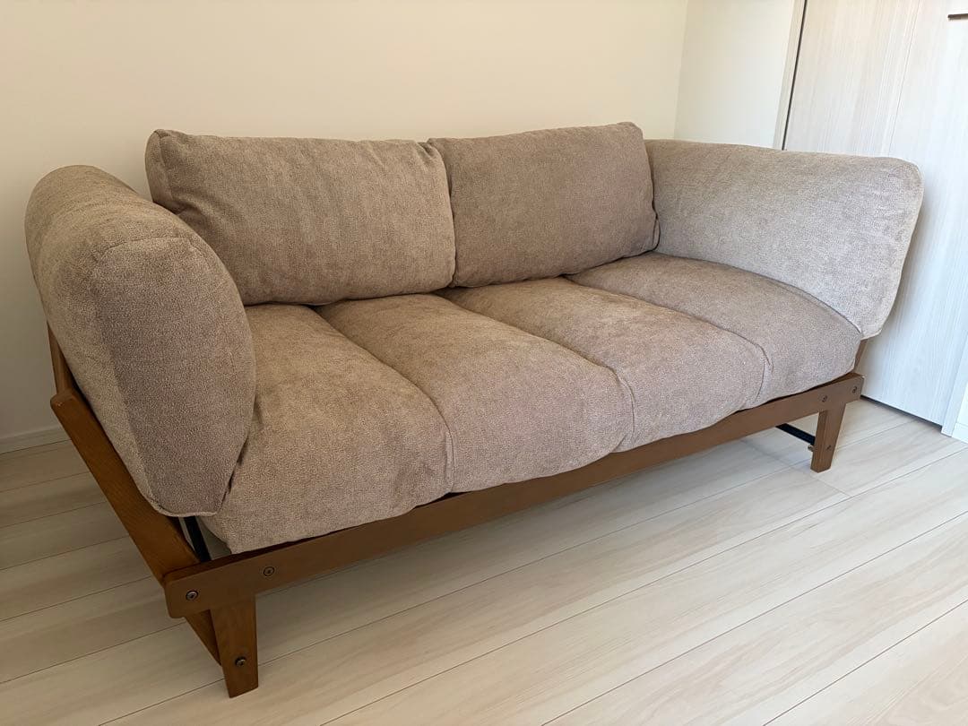 アルベスタソファ ベージュ ファブリック ソファベッド 2人掛け