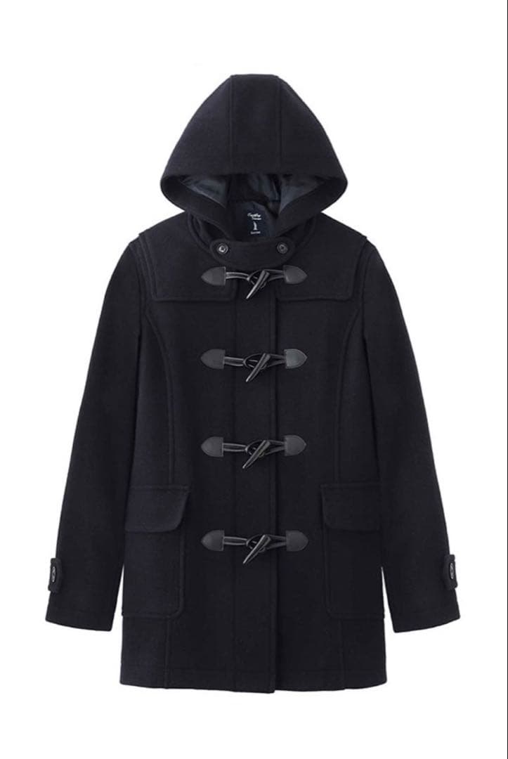 【未使用】イーストボーイ　ウール混ダッフルコート　黒　9号