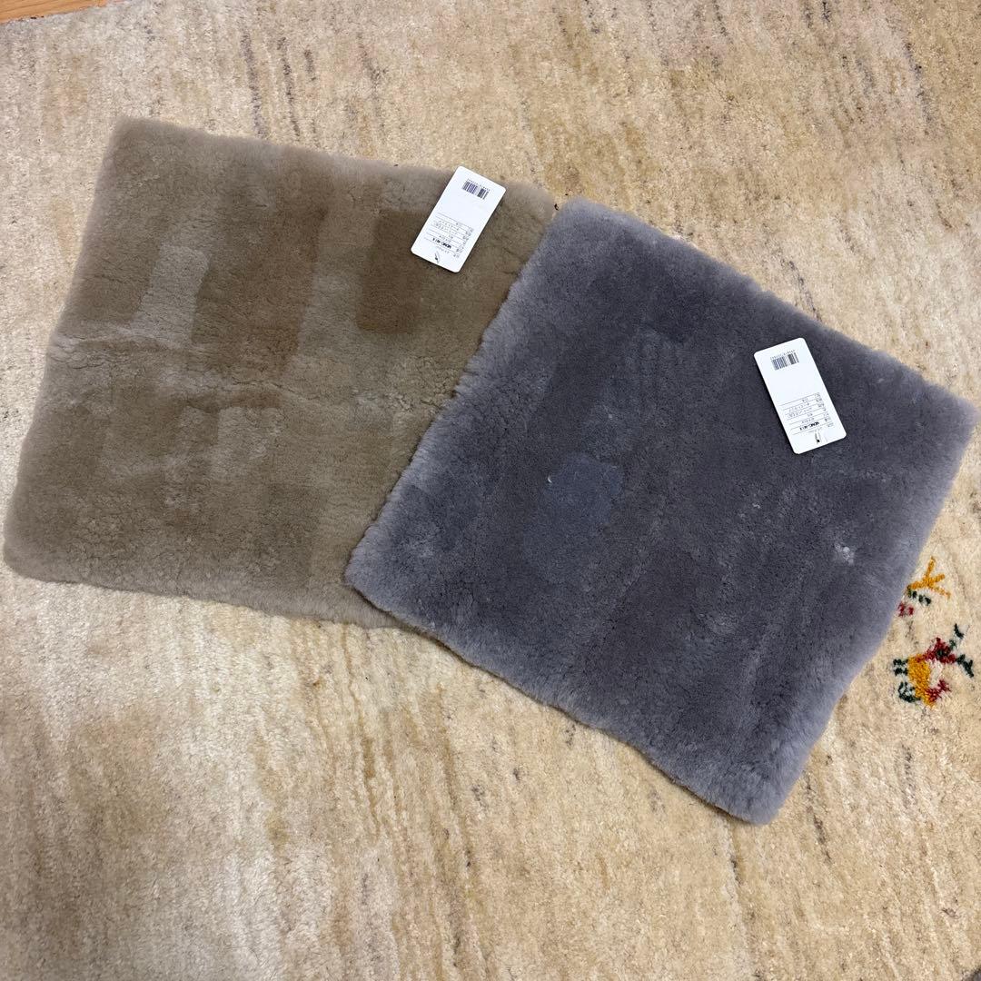 【新品】 じぶんまくら 羊毛 ムートン 座布団　2枚組 クッション　まとめ売り