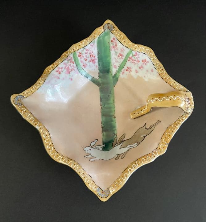 オールドノリタケ　兎柄　トレー