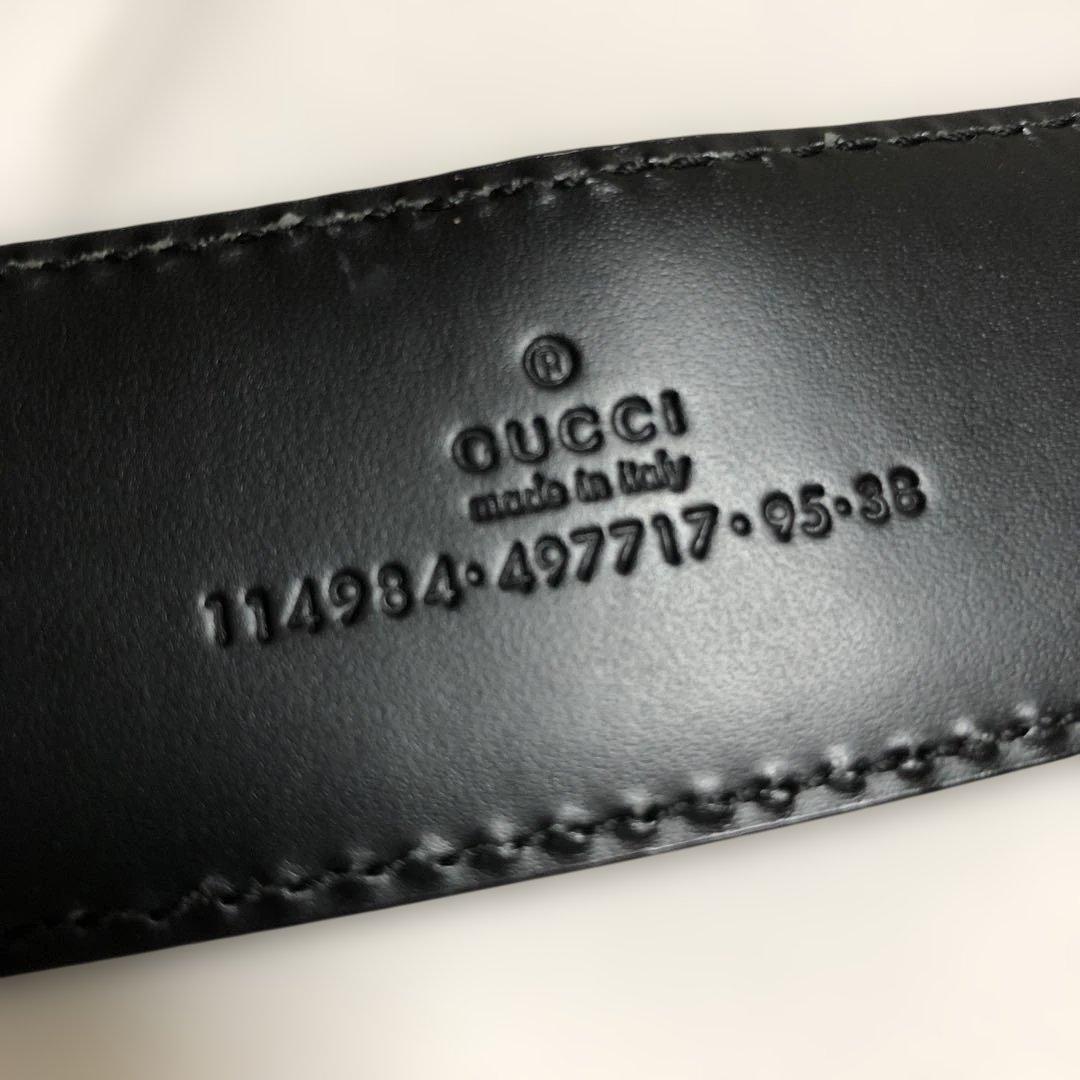 GUCCI グッチ　メンズ　ベルト　GG柄　ブラック
