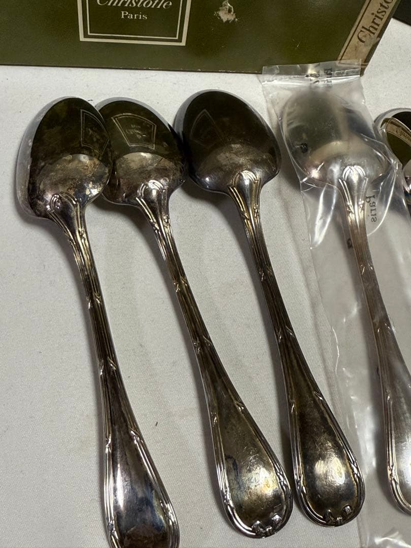 廃盤品クリストフル カトラリー Rubansスプーン15cm4本13.5cm５本