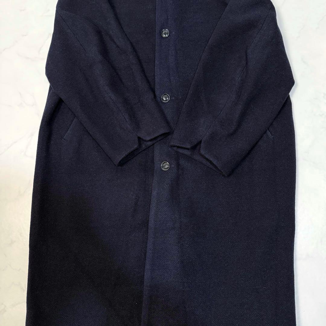 タグ付き 未使用品 ルーズスリーブ バルカラー コート ネイビー L