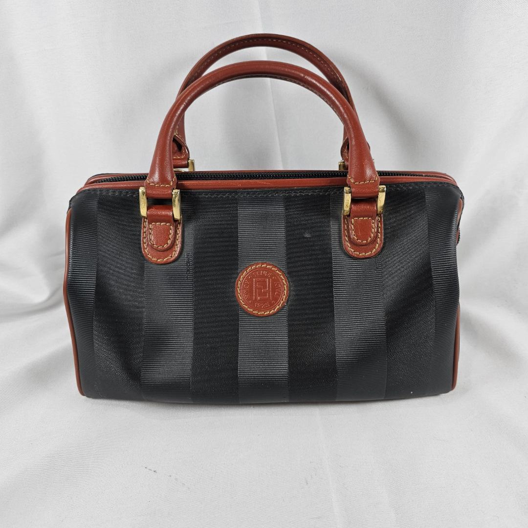 FENDI フェンディ ペカン ミニボストン ヴィンテージ 黒茶