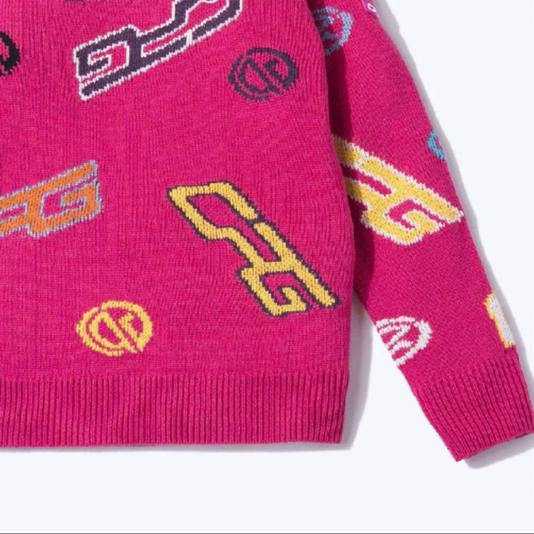 CPG GOLF クルーネックロゴ柄ニット