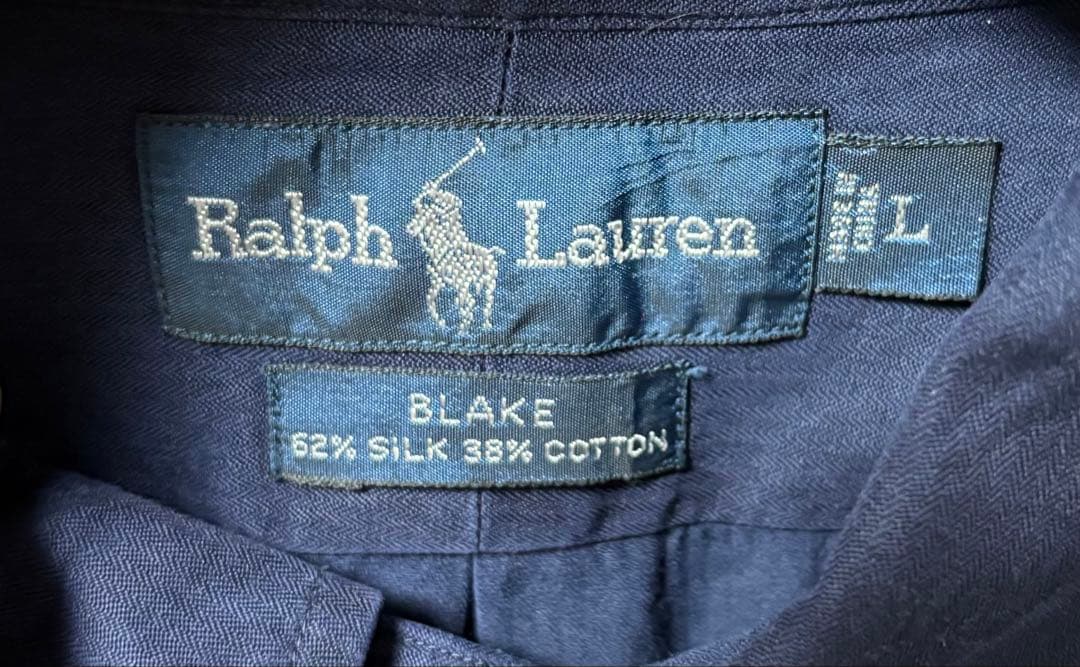 【超希少】ラルフローレン シルクコットン BLAKE 濃紺 L 激レア90s