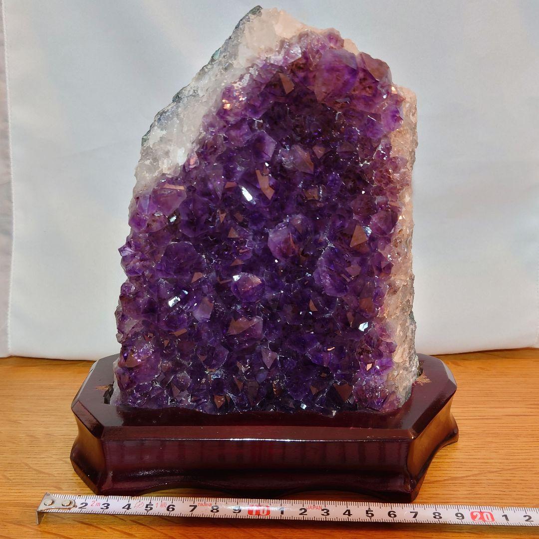 アメジスト クラスター 台座付 約3.1kg 紫水晶 原石 パワーストーン 鉱物