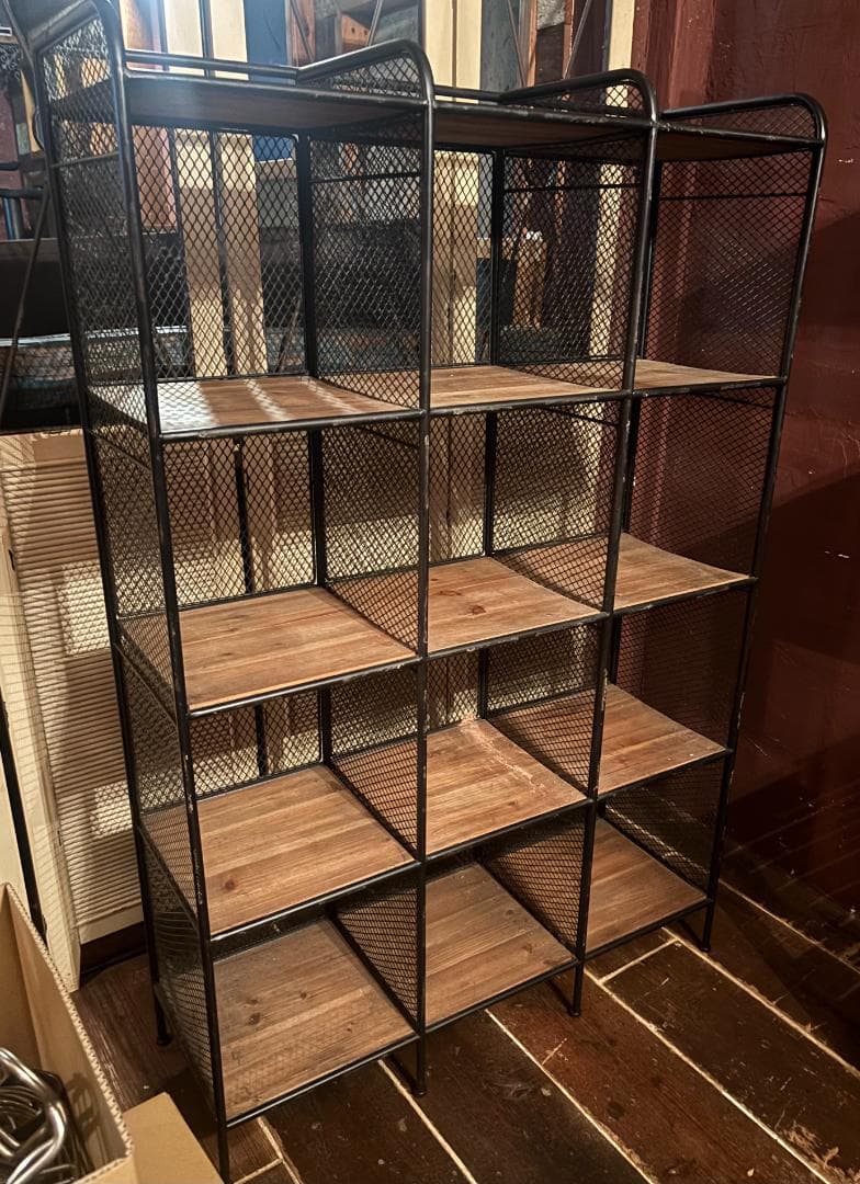 アイアン オープンシェルフ 95x33x143.5cm ビンテージ加工