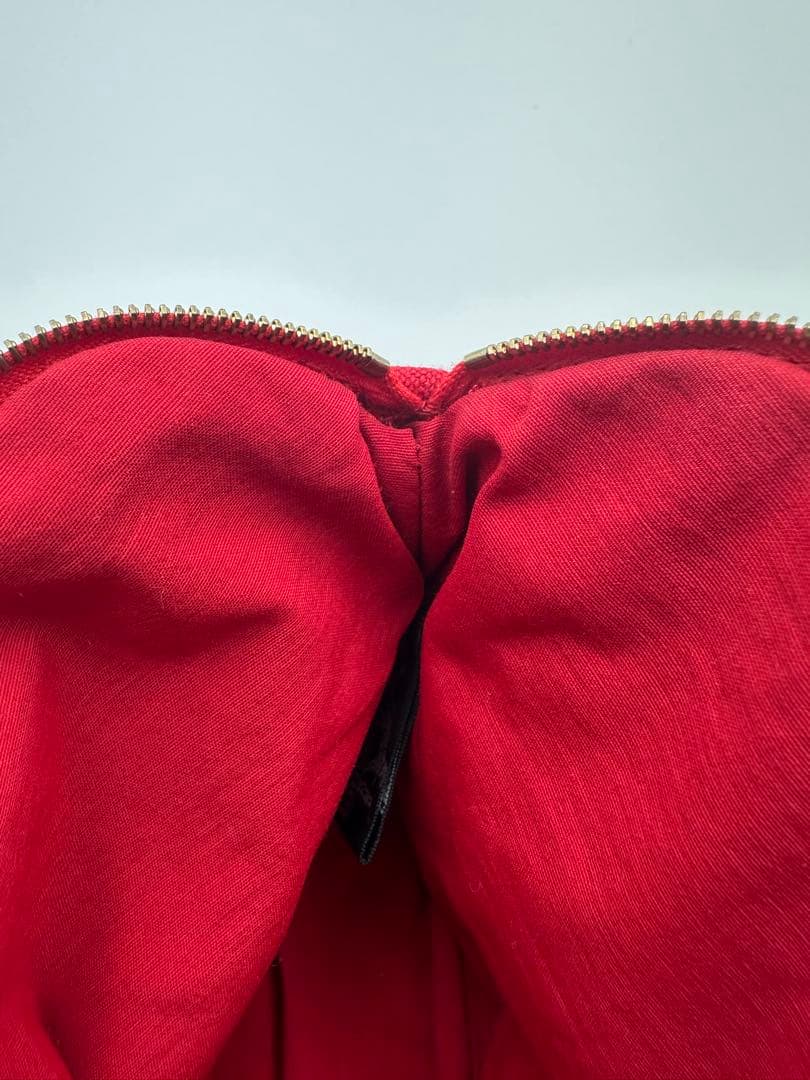 エルメス HERMES ボリードポーチ ミニミニ 赤 キャンバス 美品