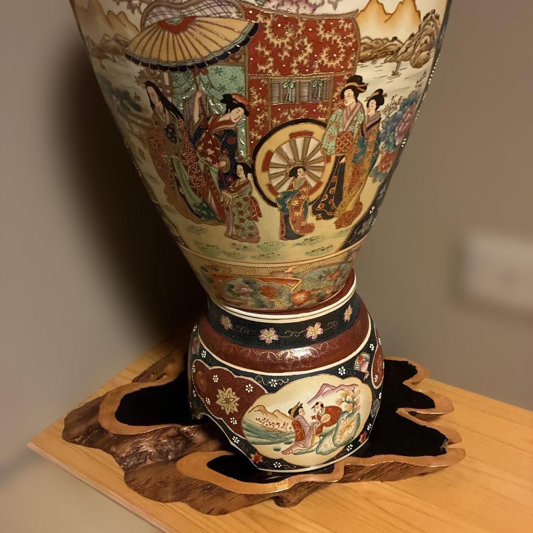 薩摩焼装飾大型陶器壺