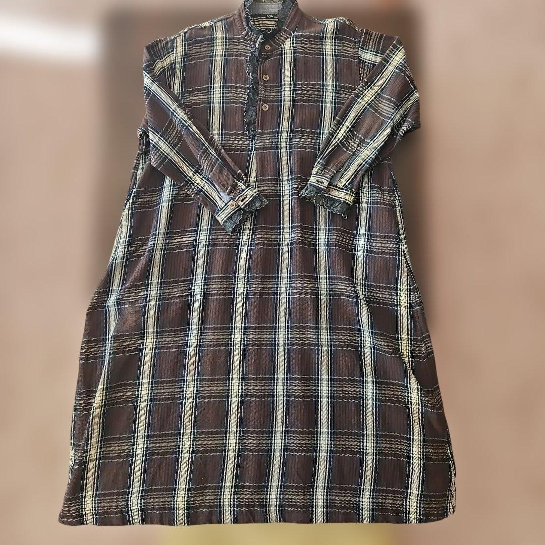 ４５R　藍ざっくりネルグーグードレス