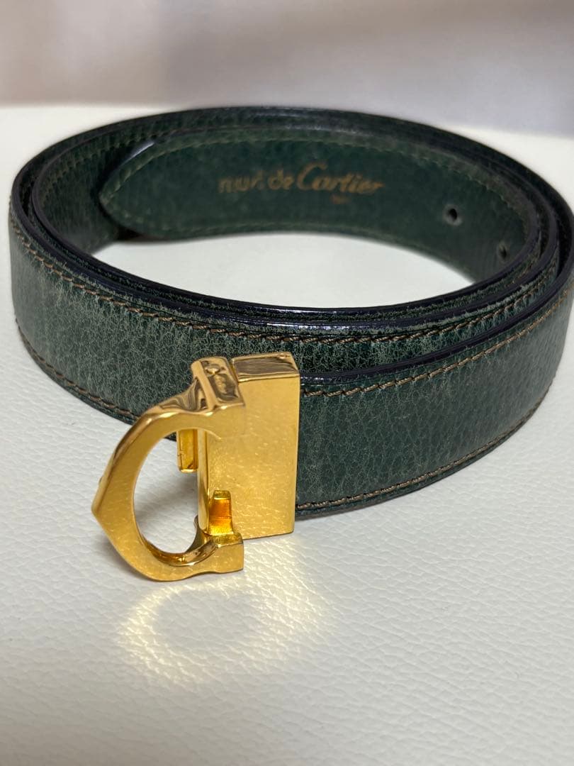 Cartier ダークグリーン レザーベルト