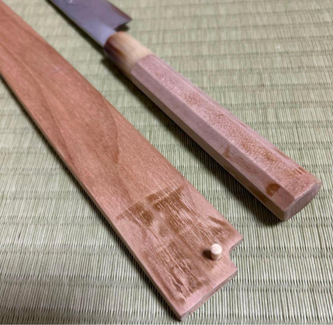 青鋼　東源一文字正英　本鍛錬　鞘付き　白水牛八角柄