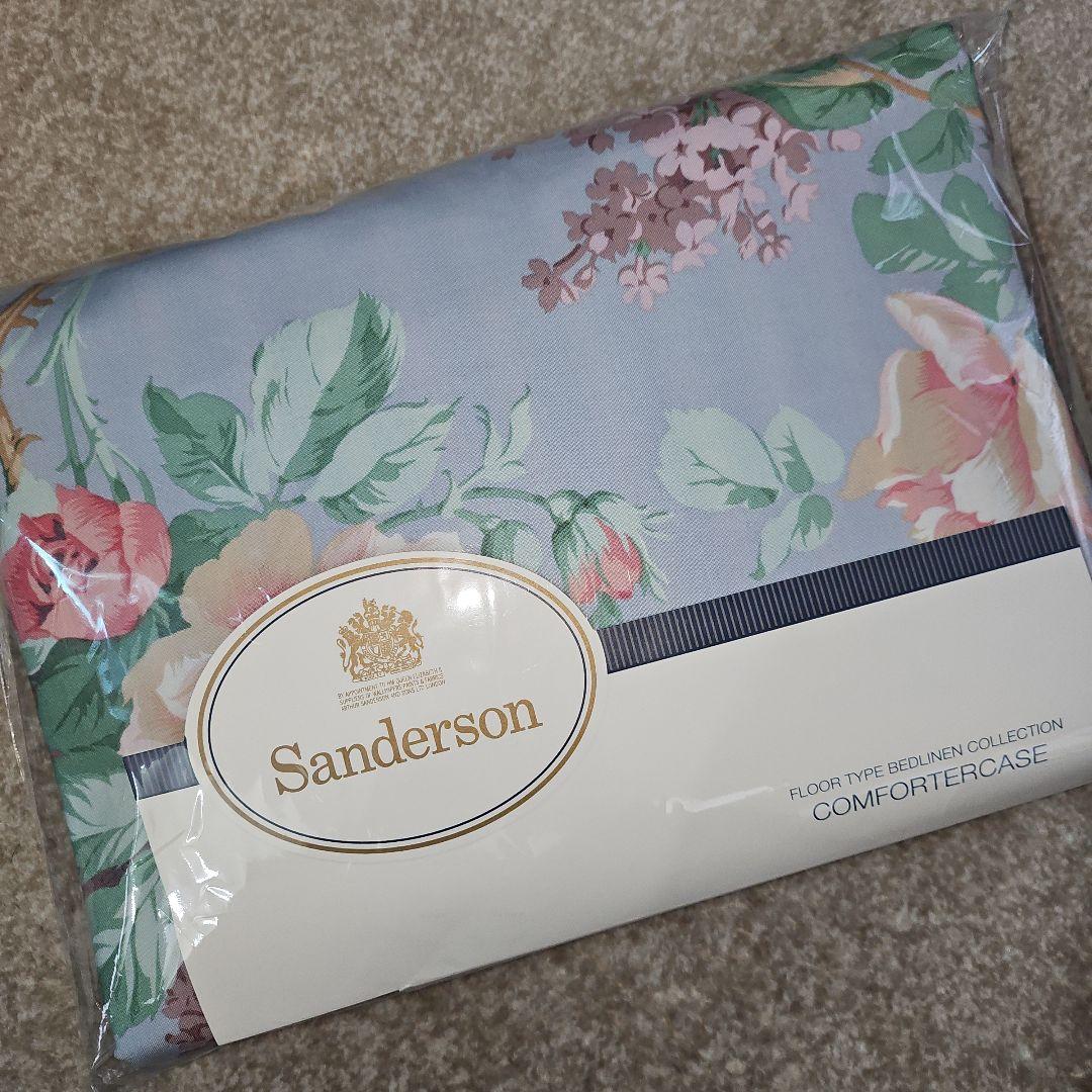 高級 新品 未使用 Sanderson 掛け布団カバー 日本製 綿100% 花柄