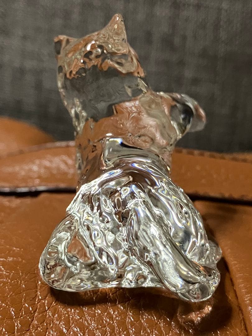 美品 可愛い 猫 キャット ガラス製 置物