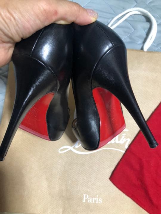 Christian Louboutin ルブタン オープントゥ パンプス黒36