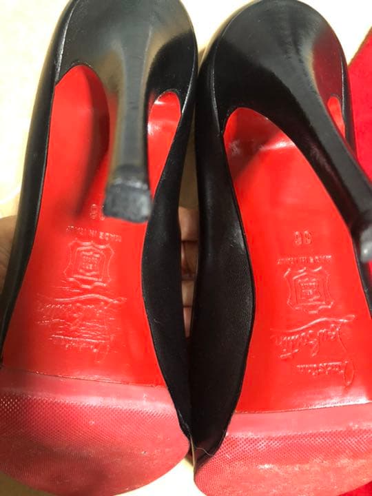 Christian Louboutin ルブタン オープントゥ パンプス黒36