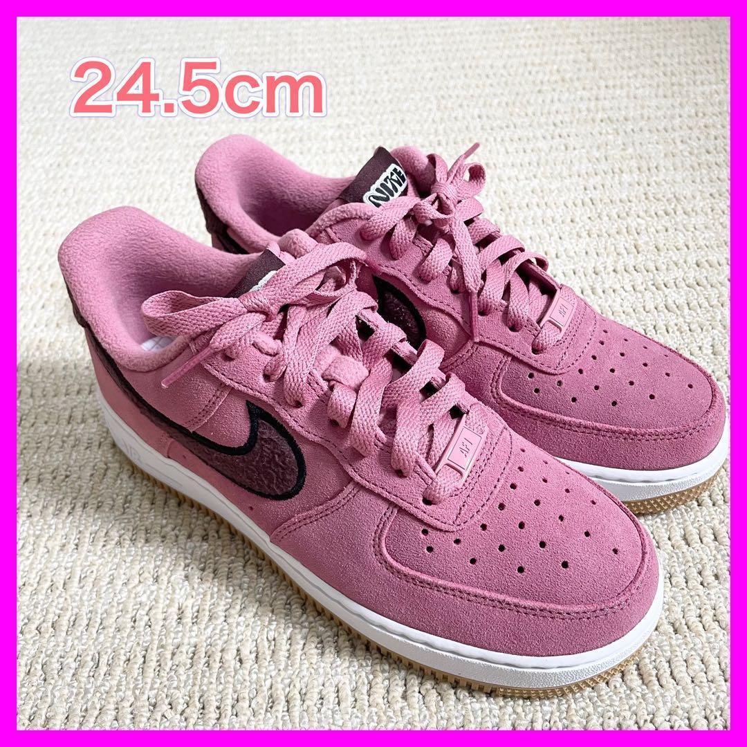 未使用 ナイキ エアフォース1 スウェード 本革 ピンク 紫