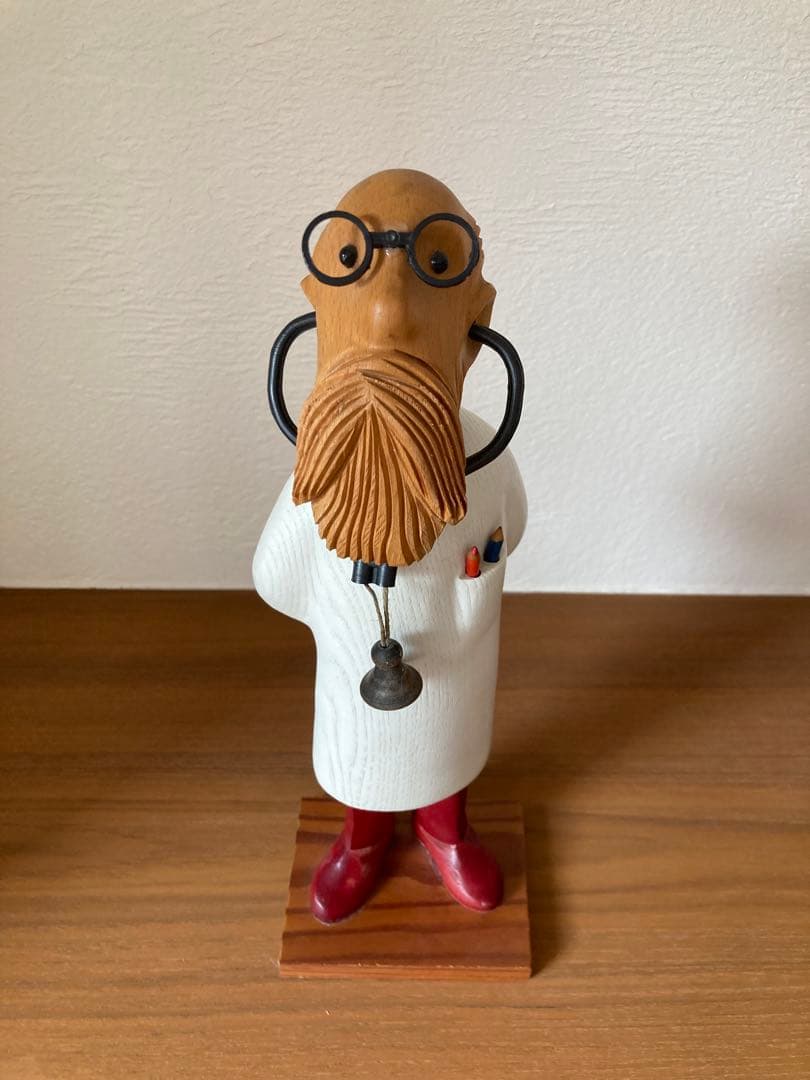 【希少】Vintage70-80'sイタリア木彫り人形「ROMER」長髯ドクター