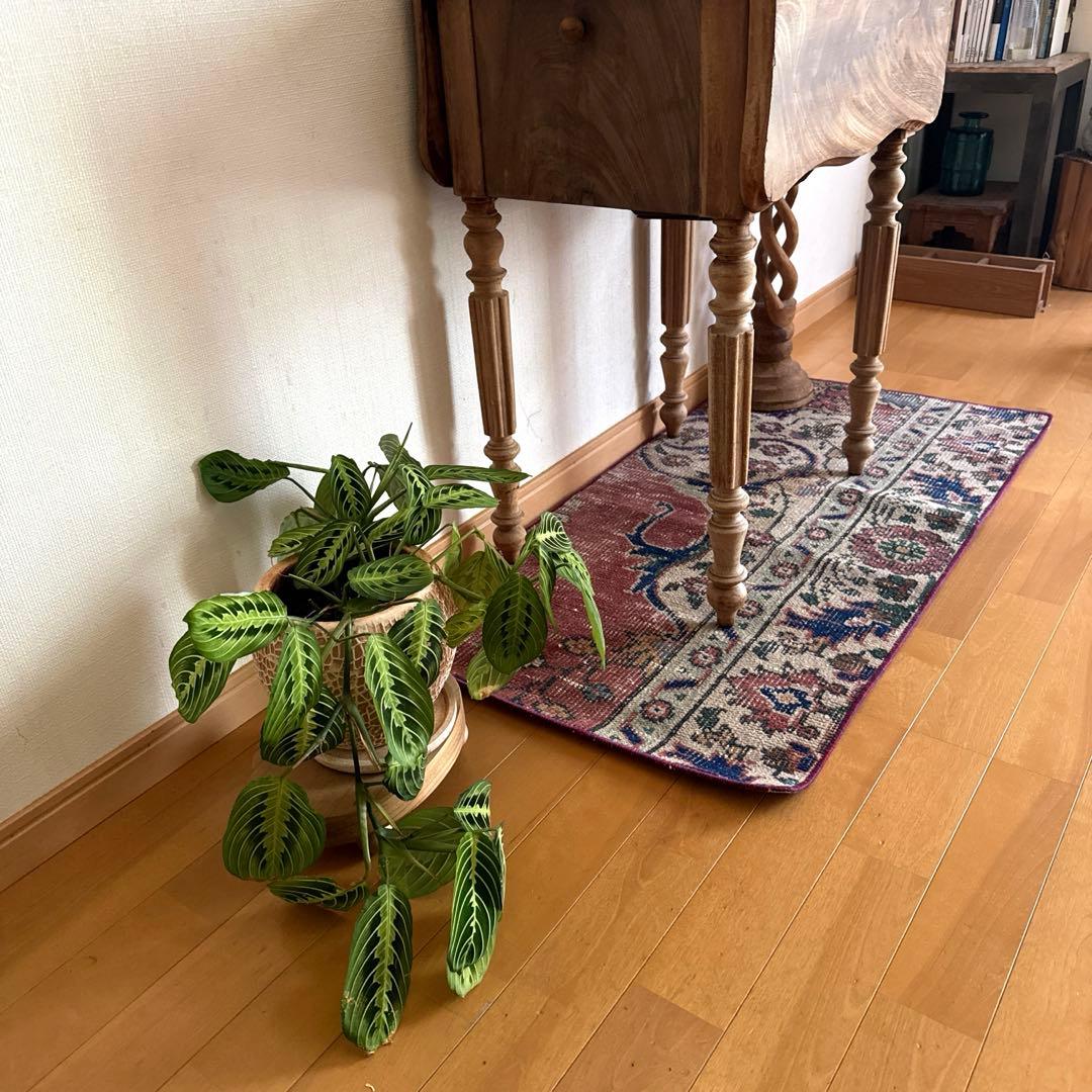50.5×100.5 ボタニカルマット　アンティーク　トルコヴィンテージラグ
