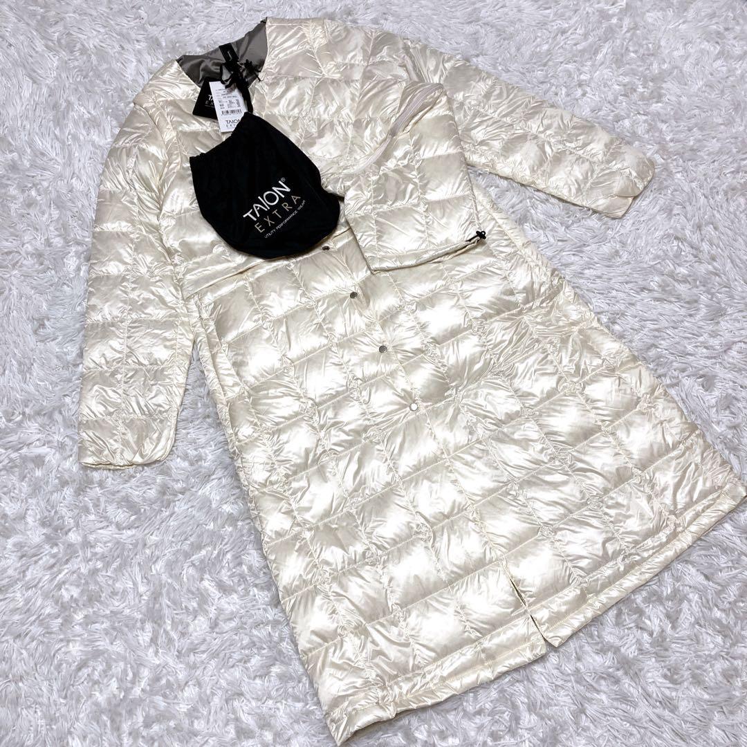 【新品タグ】TAION EXTRA ボレロダウンセット ロングダウン　白　L