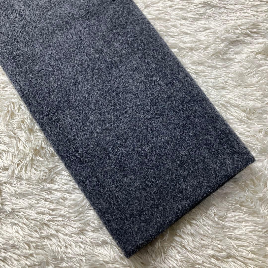 Theory カシミヤ混　ノーカラーコート　ベルト　グレー　定価79000円