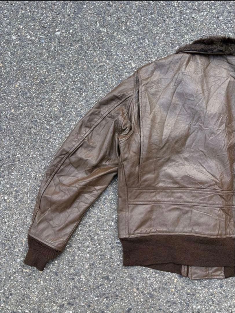 実物 サイズ44G-1 USN レザージャケット フライトジャケット MA-1