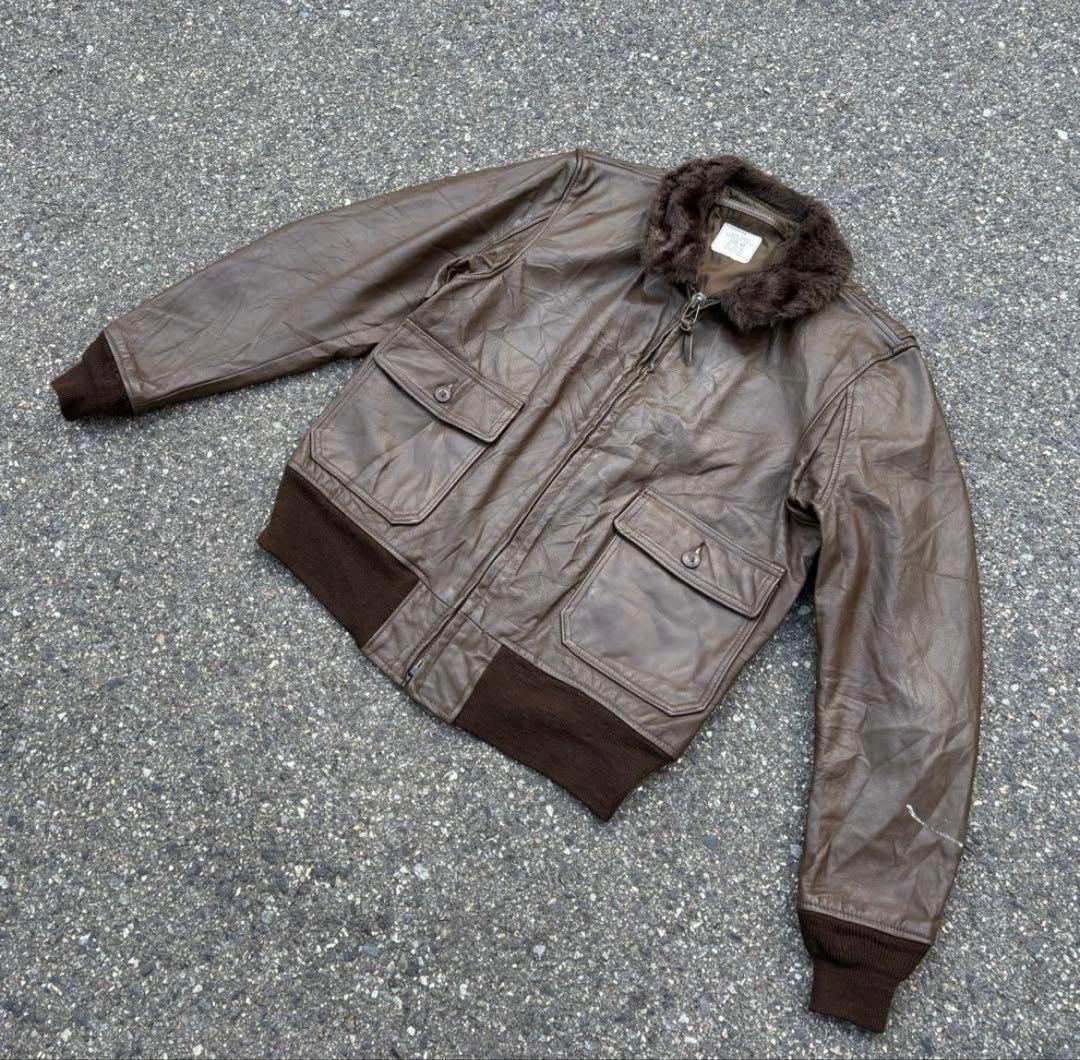 実物 サイズ44G-1 USN レザージャケット フライトジャケット MA-1